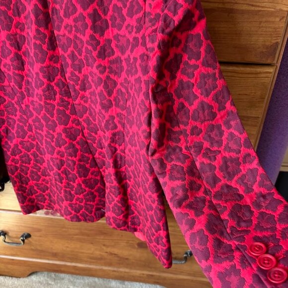NWT Talbots Red Leopard Print Blazer - Picture 3 of 8
